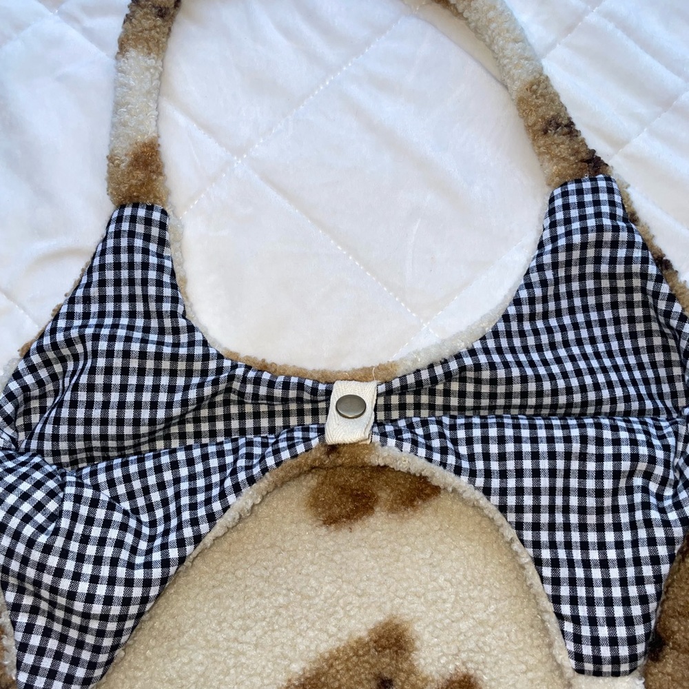 Teddy Sherpa Shoulder Bag in Cream and Brown - Picture 4 of 4